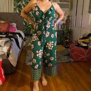 Green Floral Romper